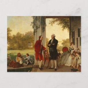 Carte Postale Washington et Lafayette au mont Vernon 1784