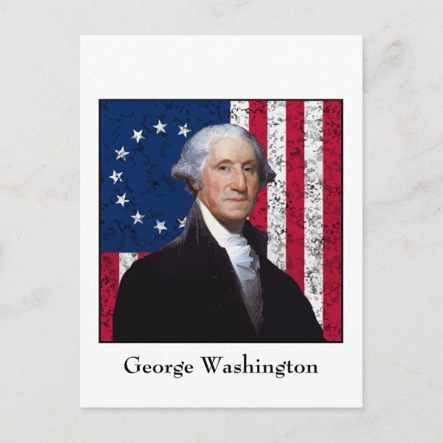 Carte Postale Washington et le drapeau américain (Devant)