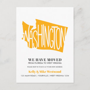Carte Postale WASHINGTON Nous avons déménagé Nouvelle adresse No