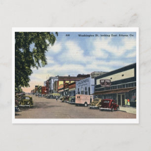 Carte Postale Washington St., Athènes, Géorgie Vintage