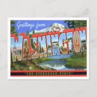 Carte postale Washington Vintage Big Letters