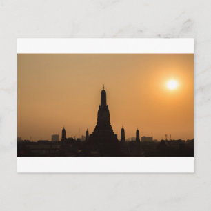 Carte Postale Wat Arun temple Silhouette Thaïlande Bangkok at su