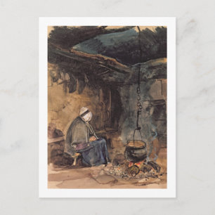 Carte Postale Watching the pot boil - a cottage interior