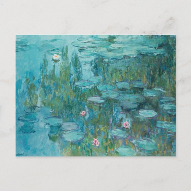 Carte Postale Water Lilies, Fine Art Oil Painting, Claude Monet (Devant)