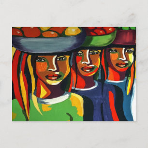 Carte postale Watercolor African Art