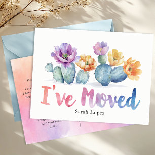 Carte Postale Watercolor Cactus Nouveau Faire-part d'adresse