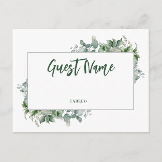 Carte Postale Watercolor Eucalyptus Border Table Place Card