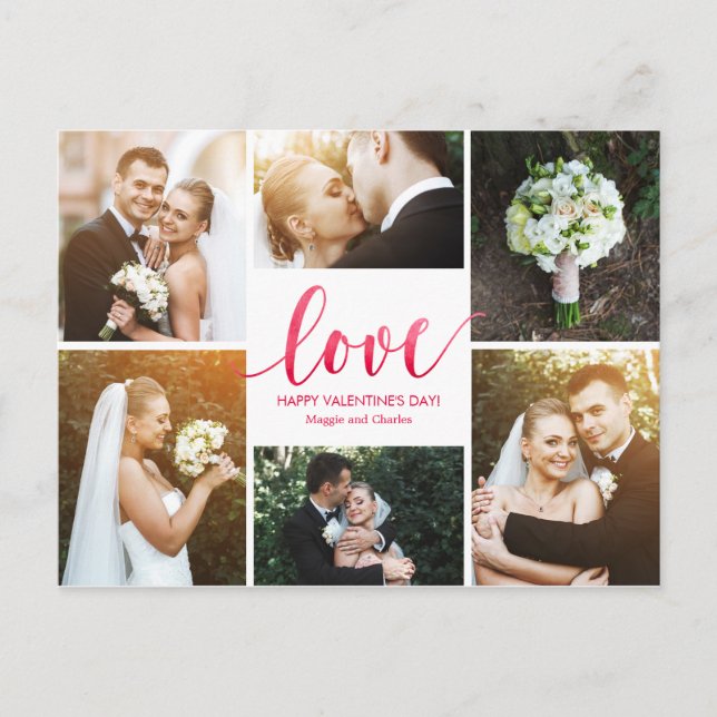 Carte Postale Watercolor Love Valentine's Day Postcard (Devant)