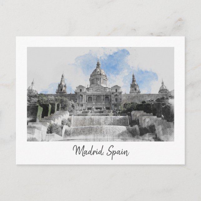 Carte Postale Watercolor Madrid Landcape - Pittore (Devant)
