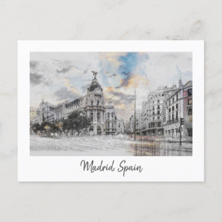 Carte Postale Watercolor Madrid - Pittoresque Madr