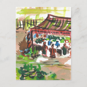 Carte postale Watercolor Marketplace