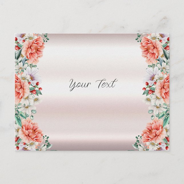 Carte postale Watercolor Peony (Devant)