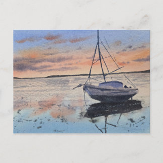 Carte Postale Watercolor Sunset Painting 