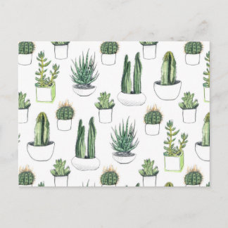 Carte Postale Watercolour Cacti & Succulent
