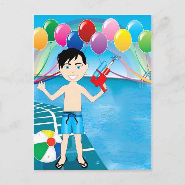 Carte Postale Watergun Pool Boy (Devant)