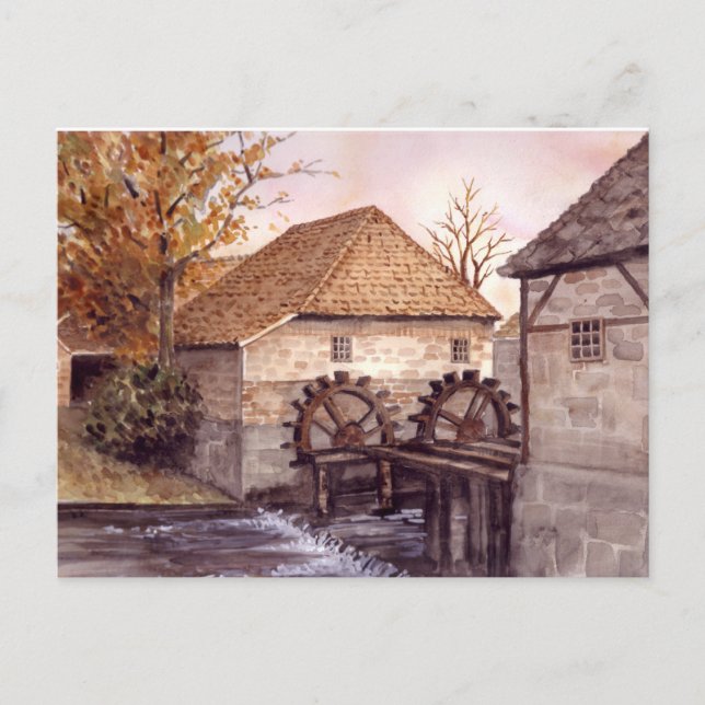 Carte Postale Watermill Watercolor (Devant)