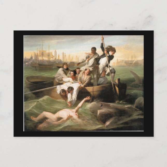 Carte Postale Watson et le requin, par John Singleton Copley (Devant)