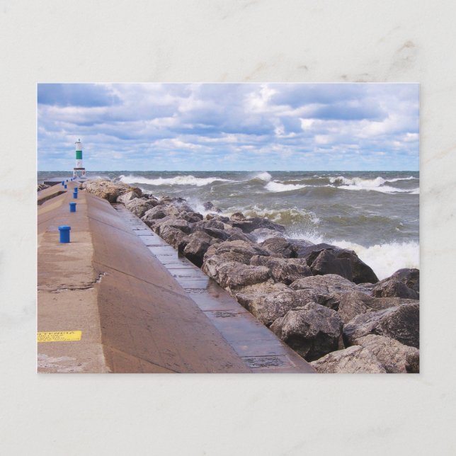 Carte Postale Waves du lac Michigan (Devant)