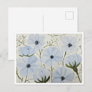 Carte Postale Waving Blue Flowers Postcard 
