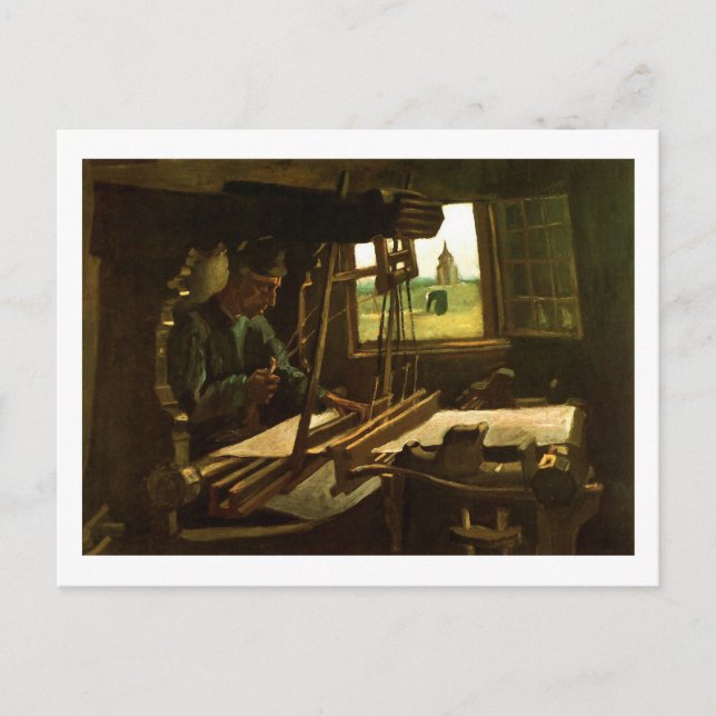 Carte Postale Weaver près d'une fenêtre ouverte Van Gogh Fine Ar (Devant)
