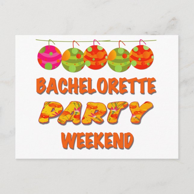 Carte Postale Week-end de la soirée de bachelorette tropicale (Devant)