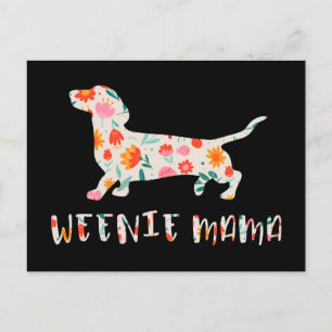 Carte Postale Weenie Mama Dachshund floral