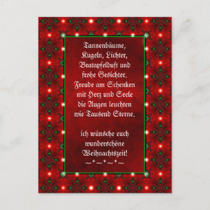 Carte Postale Weihnachtsgedicht Deutsch, Ajouter Votre Texte