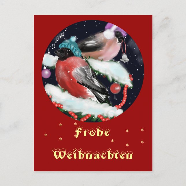 Carte Postale Weihnachtsgruss, Dompfaff (Devant)
