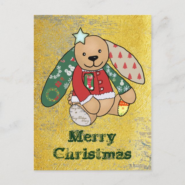 Carte Postale Weihnachtshase vintage (Devant)