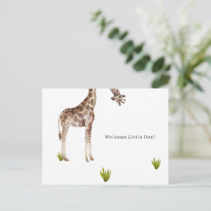 Carte Postale Welcome Little One Funny Giraffe New Baby Card