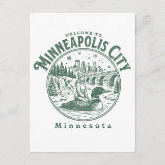 Carte Postale Welcome to Minneapolis City Minnesota