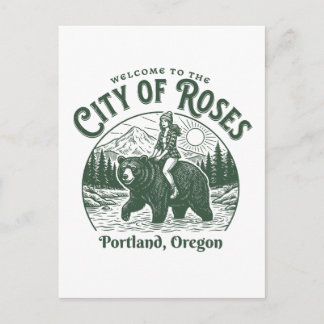 Carte Postale Welcome to the City of Roses Portland City Oregon