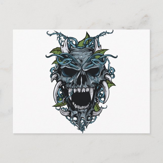 Carte Postale Wellcoda Evil Horror Skull Scull Masque (Devant)