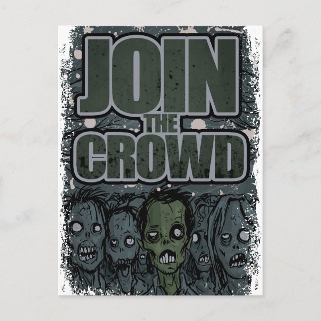 Carte Postale Wellcoda Zombie Monster Crowd Morts Effrayant (Devant)