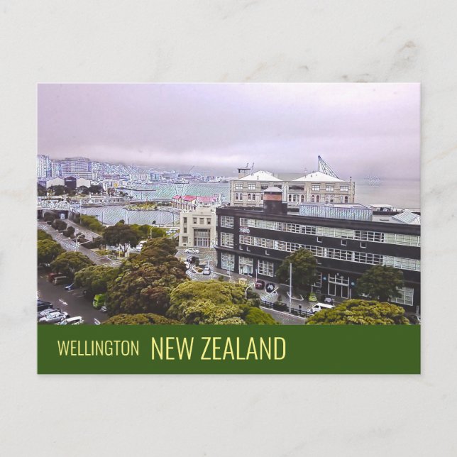 Carte Postale Wellington Nouvelle-Zélande voyage dans la capital (Devant)