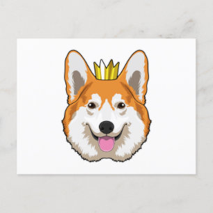 Carte Postale Welsh corgi with Crown