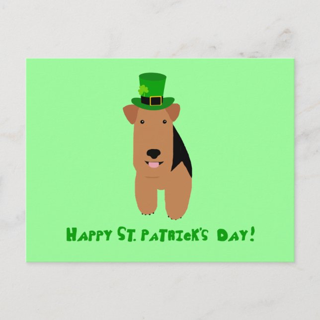 Carte Postale Welsh Terrier St. Patrick's Day Postcard (Devant)