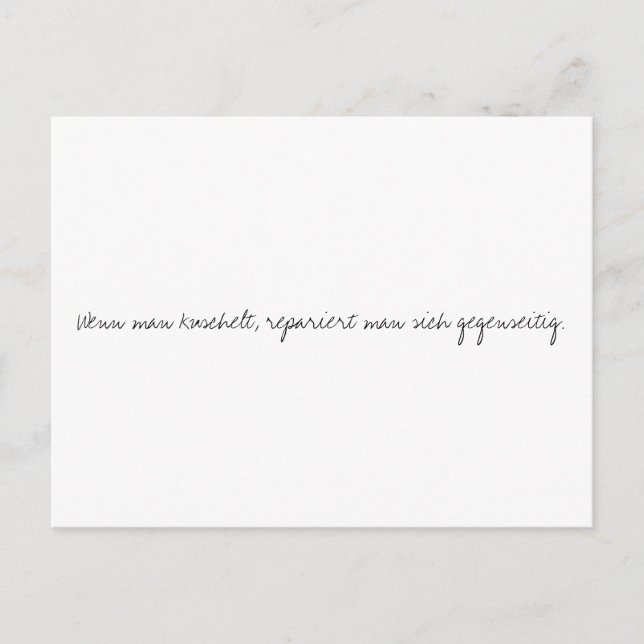 Carte Postale Wenn man kuschelt, répariert man sich gegenseitig. (Devant)