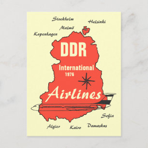 Carte Postale Werbedesign Interflug DDR