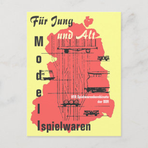 Carte Postale Werbung Modellspielwaren DDR.