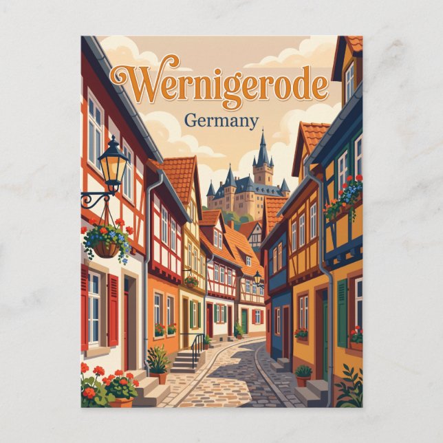 Carte Postale Wernigerode, Allemagne, ruelle Allemagne (Devant)