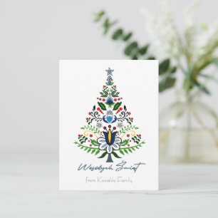Carte Postale Wesolych Swiat - génial arbre de Noël Kashubian 