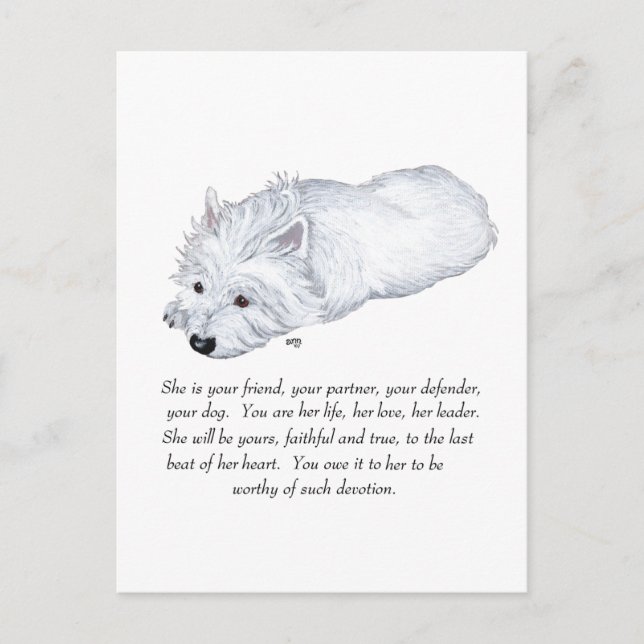 Carte Postale West Highland White Terrier Keepsakland (Devant)