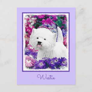 Carte Postale West Highland White Terrier Peinture Chien Art