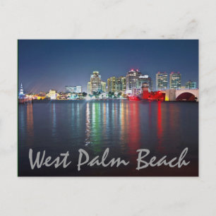 Carte Postale West Palm Beach, Floride, réflexions au crépuscule