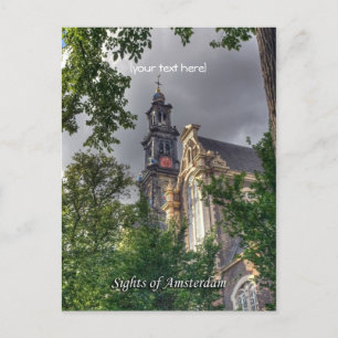 Carte Postale Westerkerk, Église d'Amsterdam, Sites d'Amsterdam