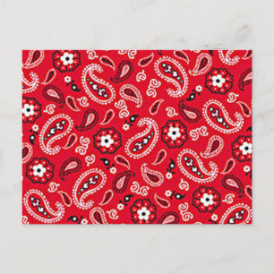 Carte Postale Western Red Paisley