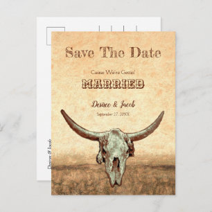 Carte Postale Western Rustic Pays Beige Enregistrer La Date