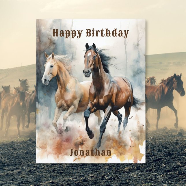 Carte postale Western Wild Horse (Créateur téléchargé)