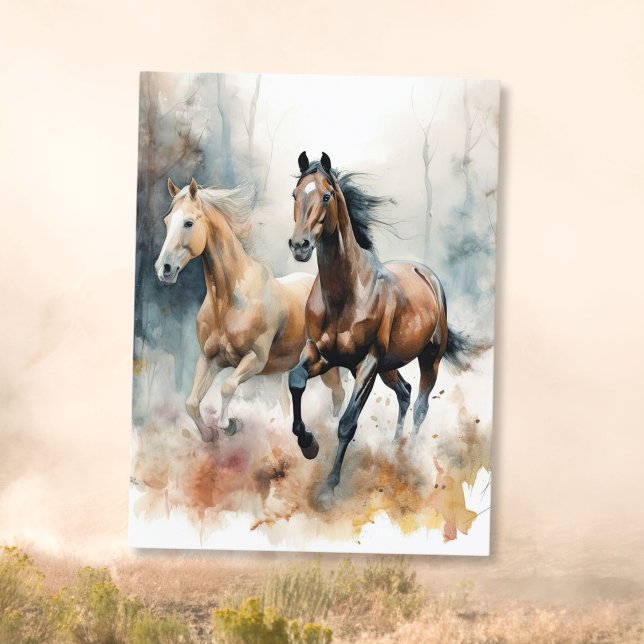 Carte postale Western Wild Horse (Créateur téléchargé)